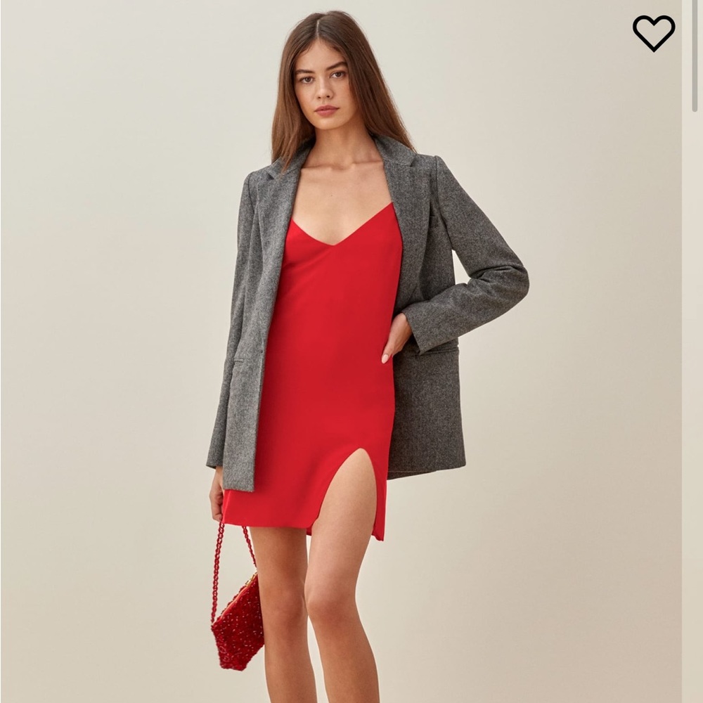 Reformation Marlowe Dress , red, size S